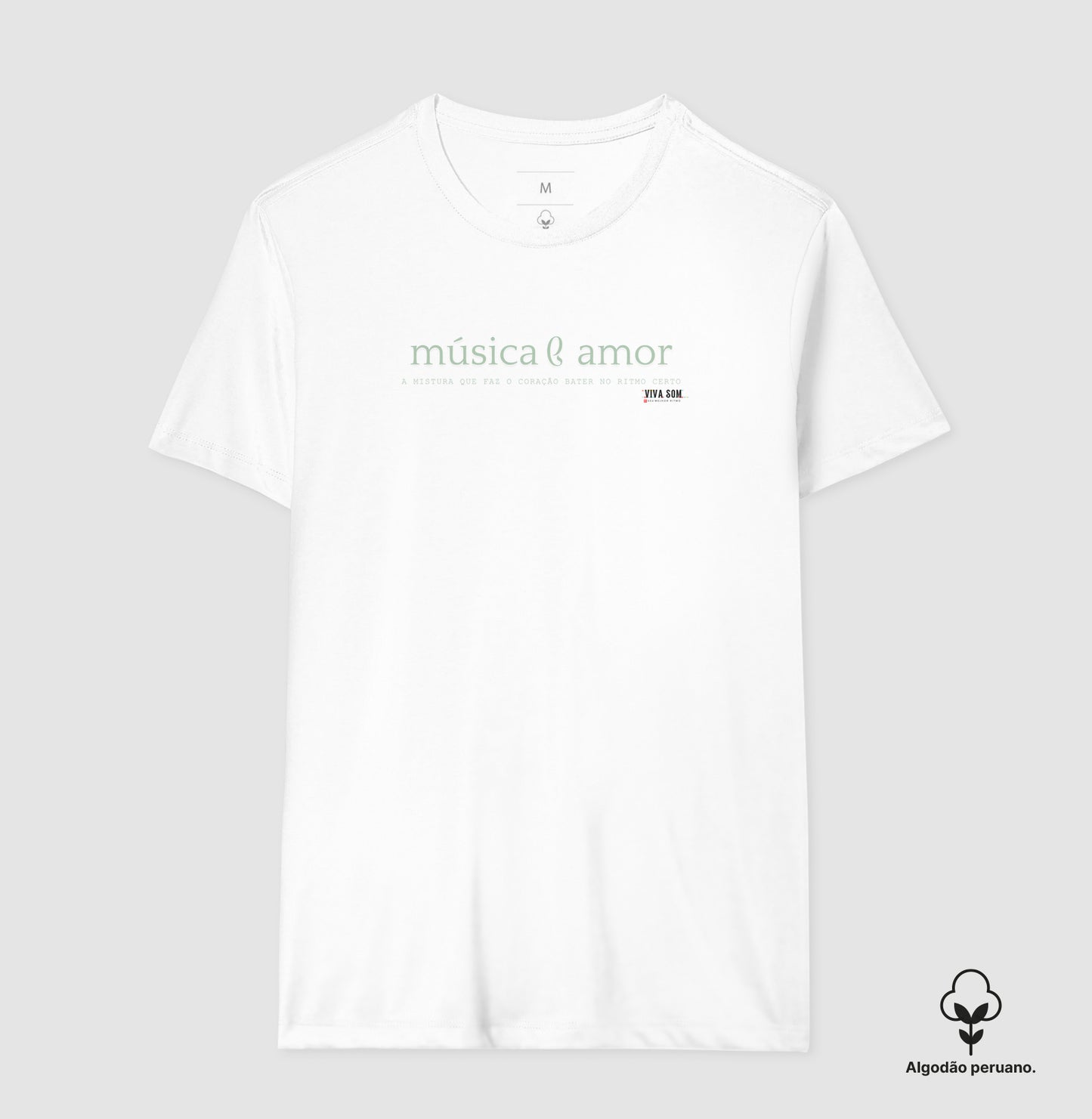 Música e Amor (algodão peruano) - Camiseta Masculina e Feminina