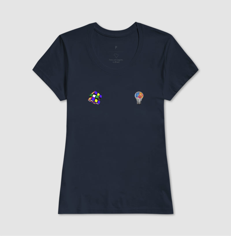 A lâmpada e o Cubo Mágico - Camiseta Confort Masculina e Feminina
