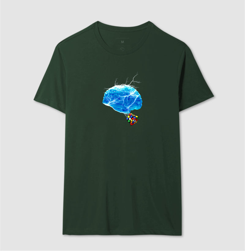 O Cérebro e o Cubo Mágico - Camiseta Confort Masculina e Feminina