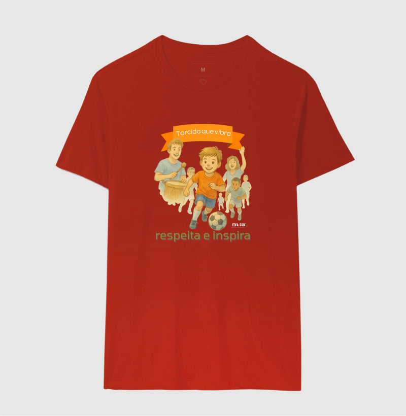 Futebol - Torcida que vibra (central grande) - Camiseta Masculina(clássica) e Feminina (baby look)