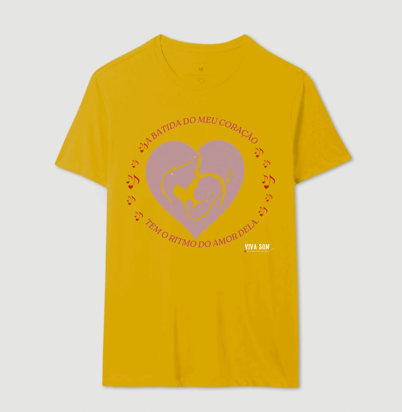 Mãe: A batida do coração - central - Camiseta e Baby Look Confort M e F