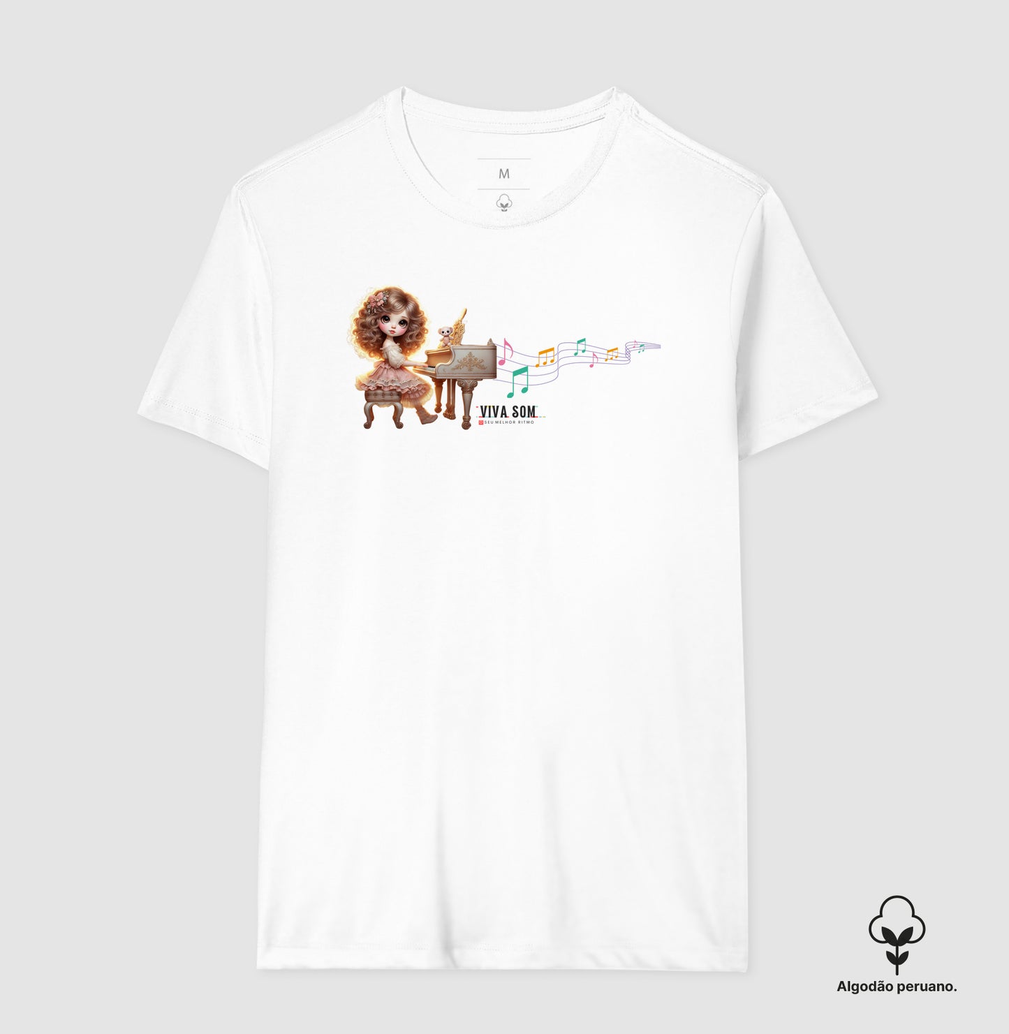 Boneca Pianista - Camiseta Confort Feminina e Masculina