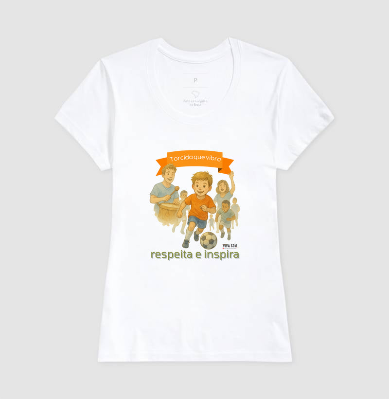 Futebol - Torcida que vibra (central grande) - Camiseta Masculina(clássica) e Feminina (baby look)
