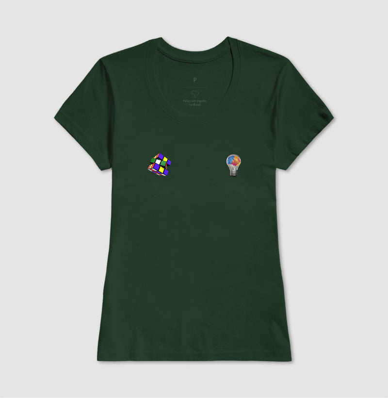 A lâmpada e o Cubo Mágico - Camiseta Confort Masculina e Feminina