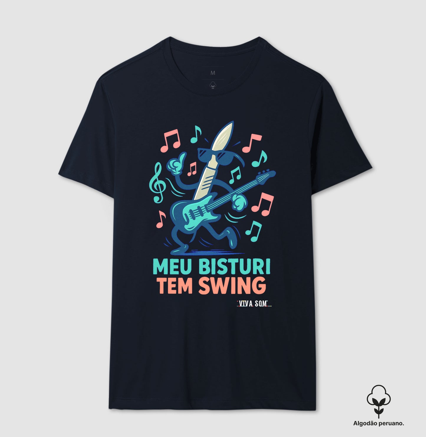 Médico:meu Bisturi tem Swing - Camiseta e Baby Look Algodão Peruano
