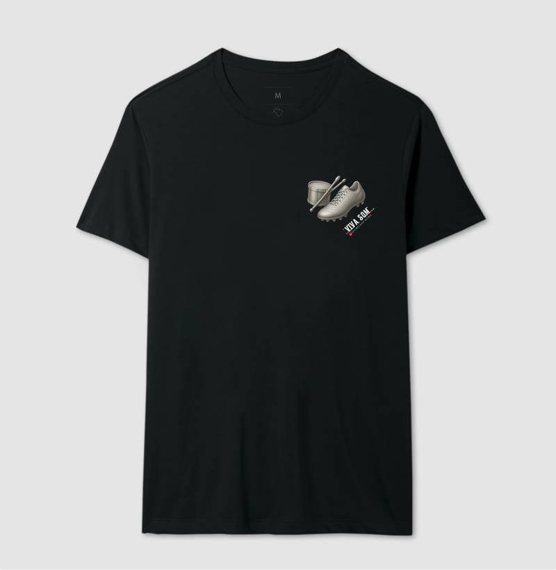 Futebol - Chuteira e tambor minimalista - Camiseta Masculina(clássica) Feminina (baby look)