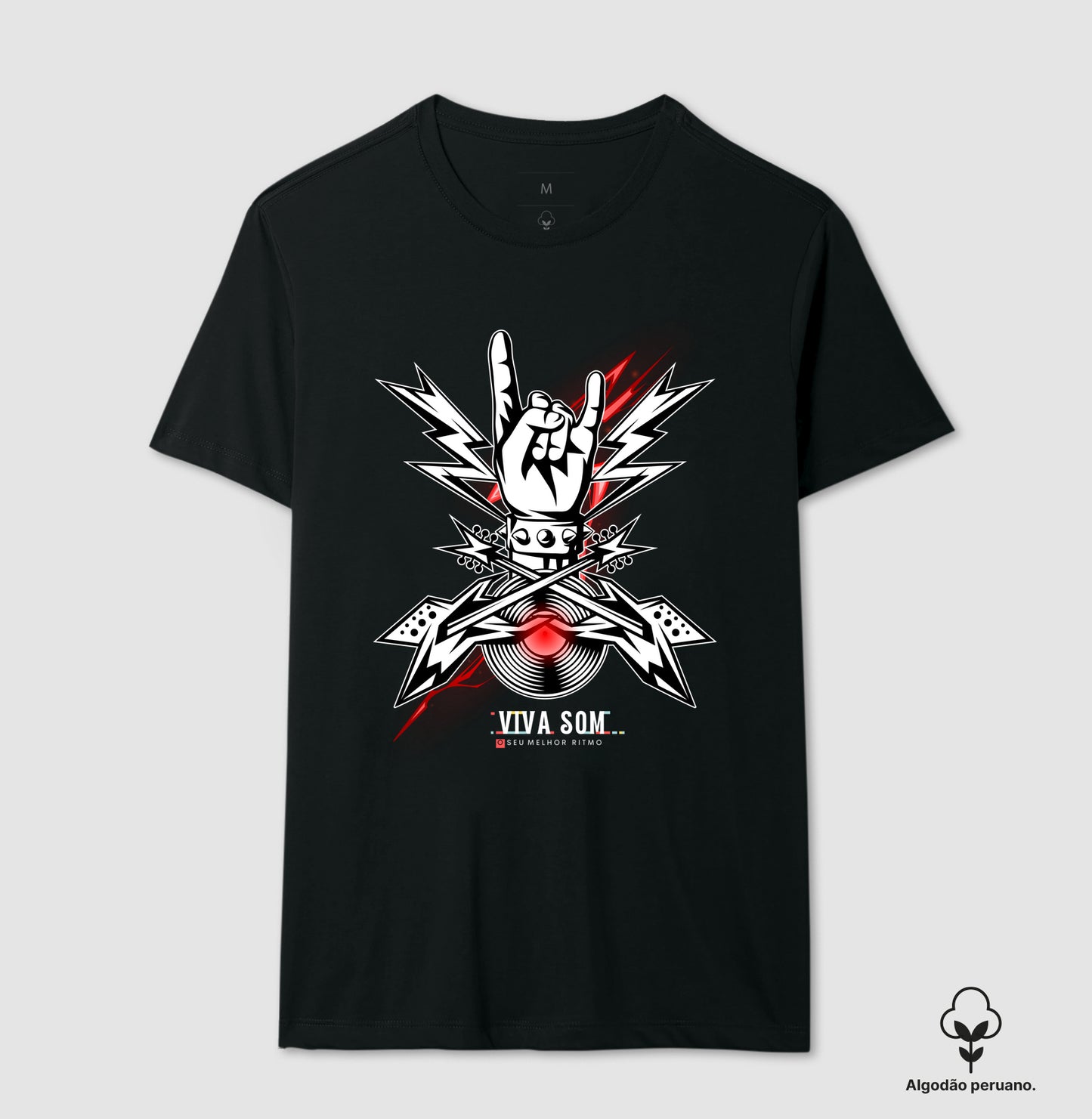 Rock: Disco de Rockn roll - Camiseta Masculina e Feminina - (Algodão Peruano)