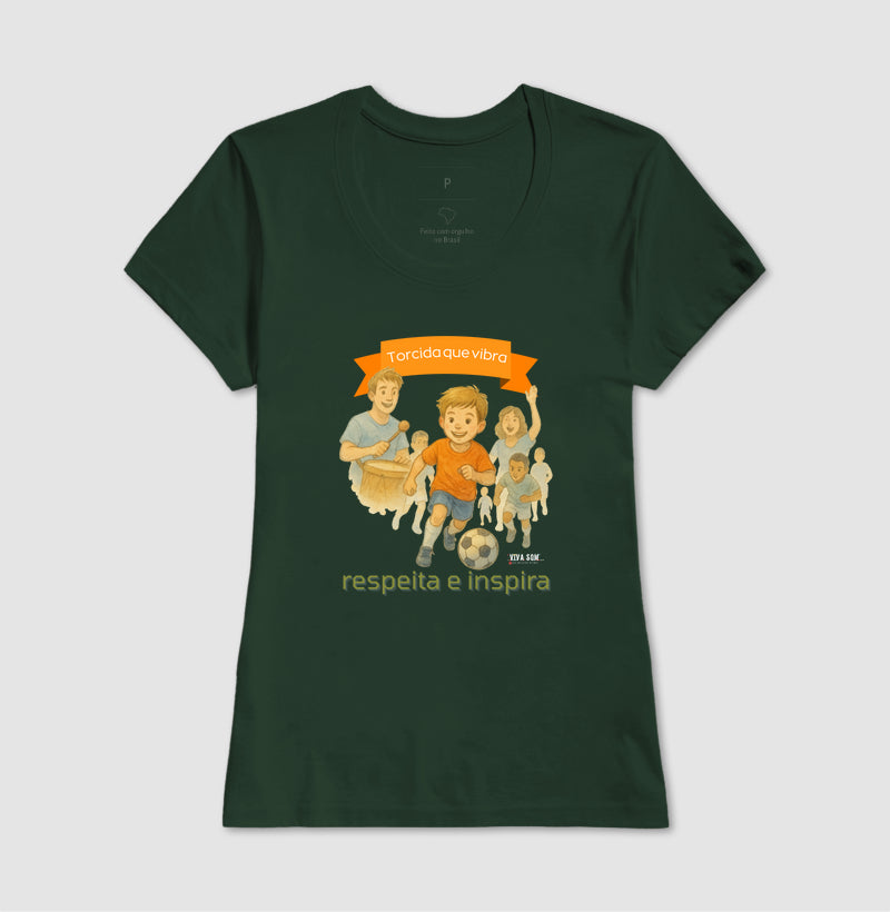 Futebol - Torcida que vibra (central grande) - Camiseta Masculina(clássica) e Feminina (baby look)