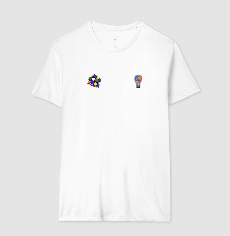 A lâmpada e o Cubo Mágico - Camiseta Confort Masculina e Feminina