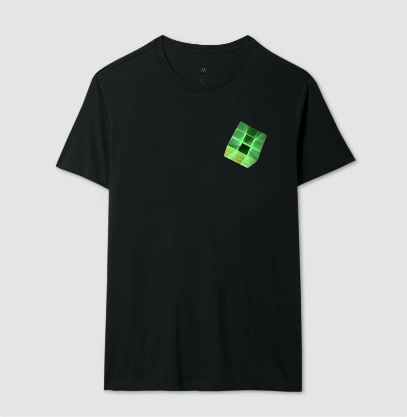 O cubo Verde - Camiseta Confort Masculina e Feminina