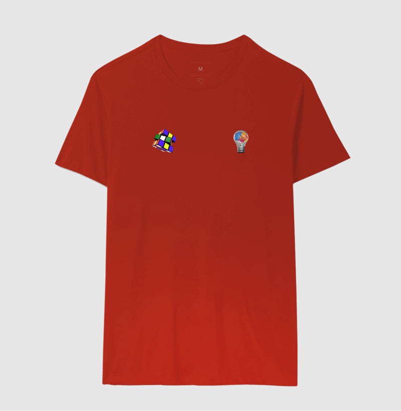 A lâmpada e o Cubo Mágico - Camiseta Confort Masculina e Feminina