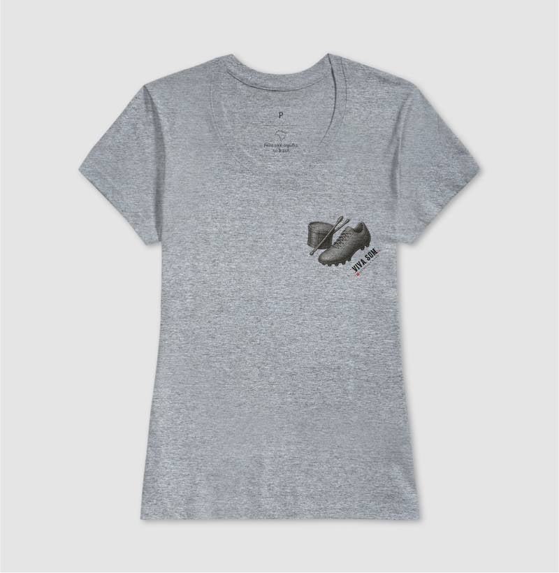 Futebol - Chuteira e tambor minimalista - Camiseta Masculina(clássica) Feminina (baby look)