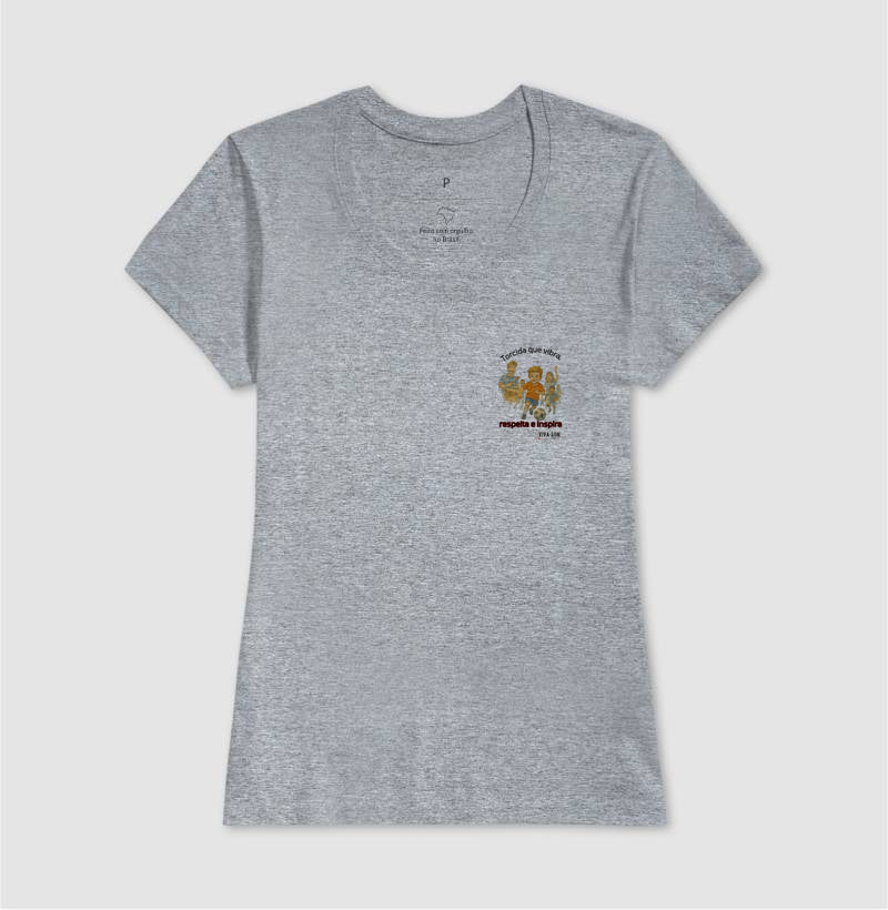 Futebol - Torcida que vibra, respeita e inspira (lateral superior) - Camiseta Masculina(clássica) Feminina (baby look)