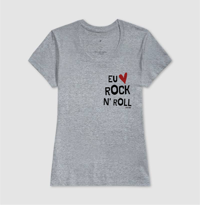 Rock: Eu Amo Rock N' Roll - Camiseta Confort Masculina e Feminina