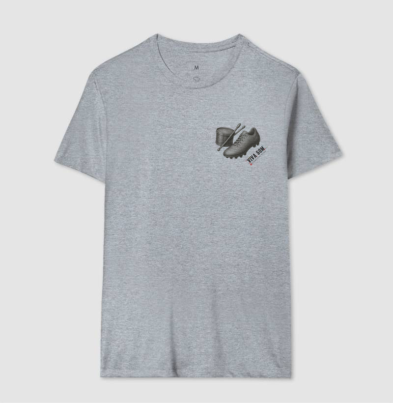 Futebol - Chuteira e tambor minimalista - Camiseta Masculina(clássica) Feminina (baby look)