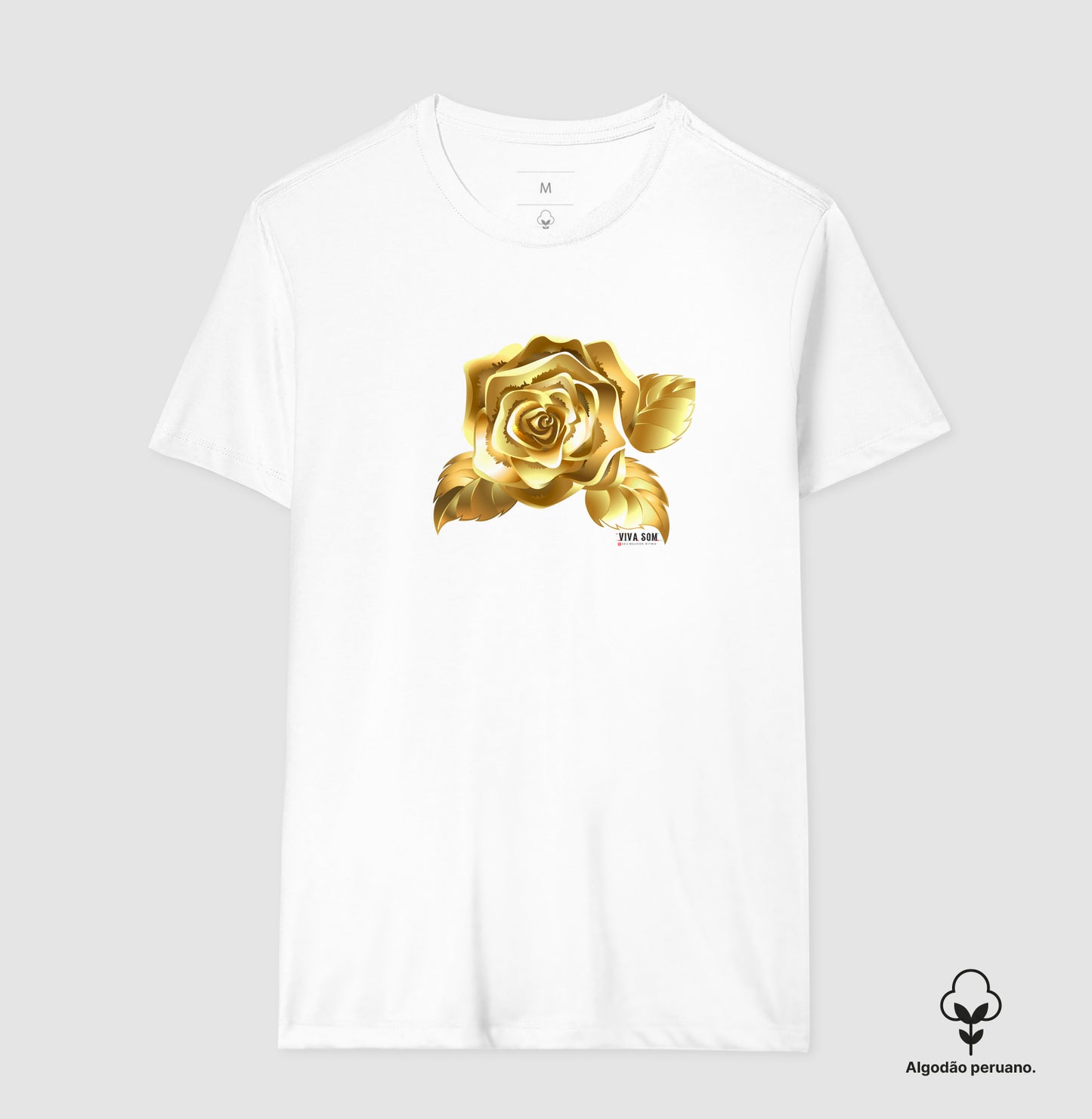 Camiseta Chique Rosa de Ouro Plena - Algodão Peruano