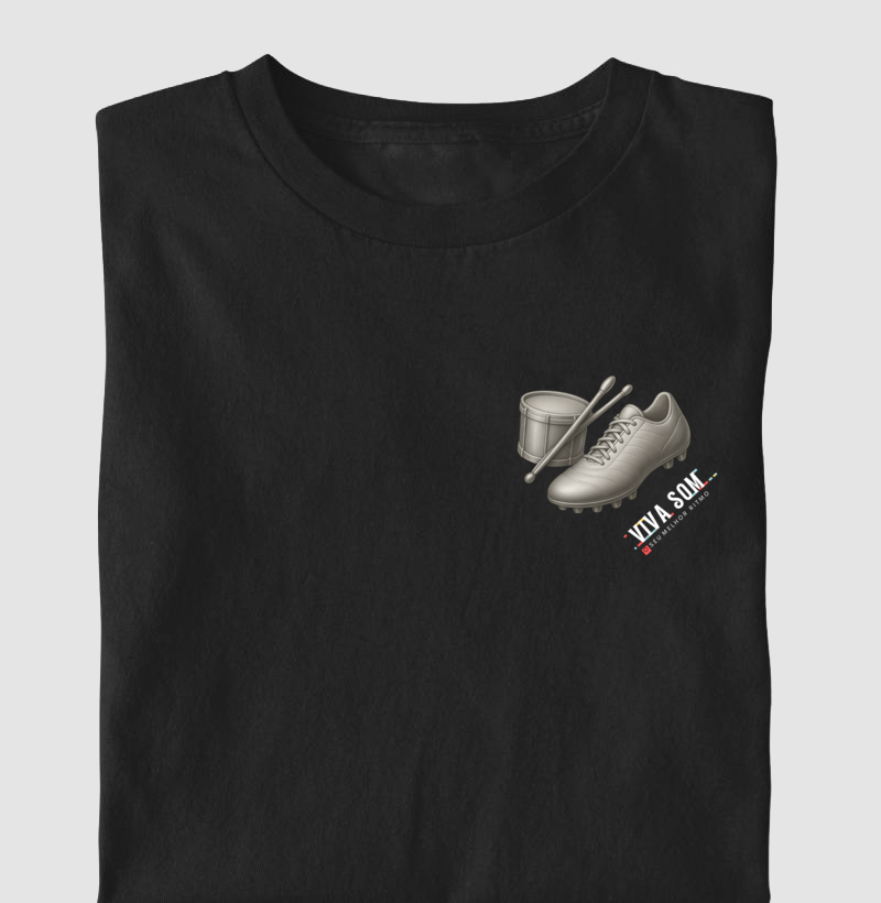 Futebol - Chuteira e tambor minimalista - Camiseta Masculina(clássica) Feminina (baby look)