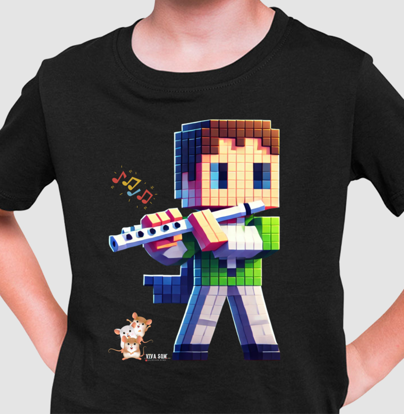 Flautista No pixel - Camiseta Infantil