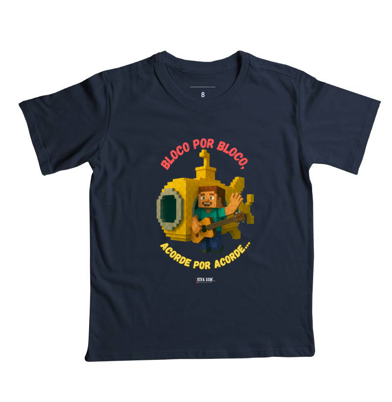 Bloco por Bloco No Pixel - Camiseta infantil