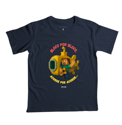 Bloco por Bloco No Pixel - Camiseta infantil