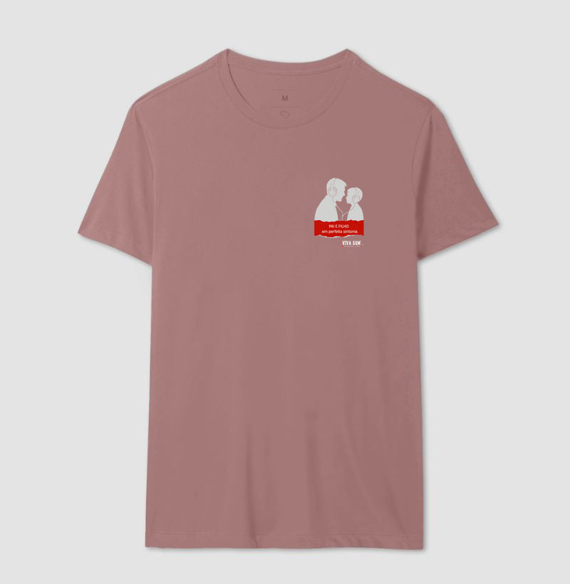 Pai e filho: em perfeita sintonia - Masculina (camiseta) e Feminina (baby look) - Confort