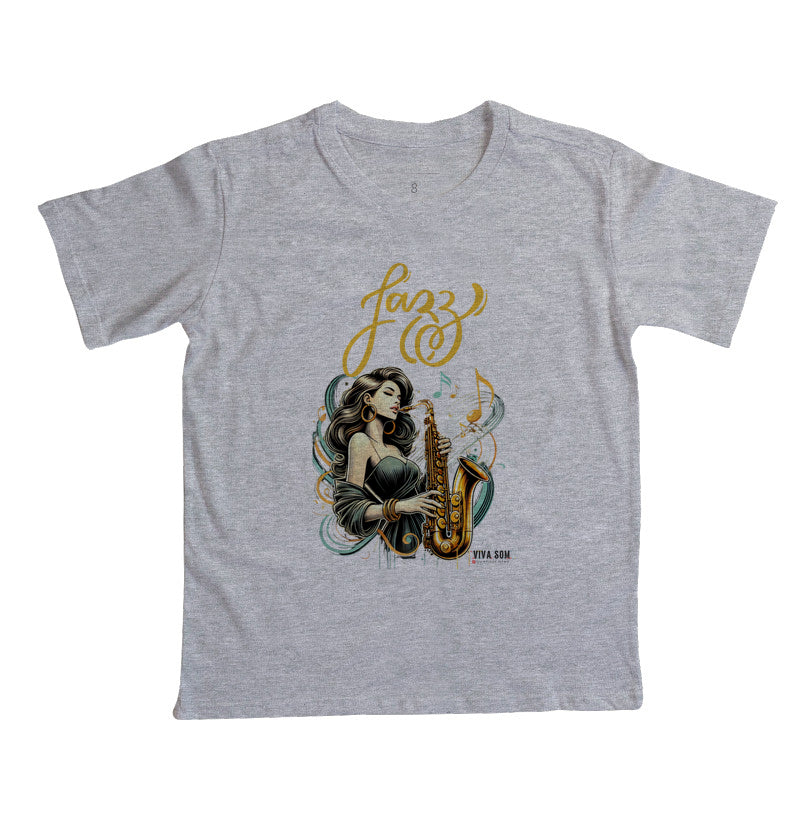 Jazz e Sax - Camiseta Infantil Unissex