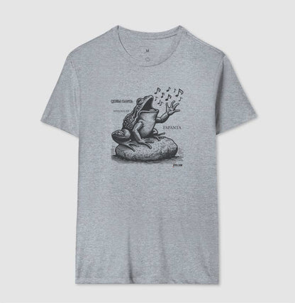 Sapo Cantor “Quem Canta, Seus Males Espanta - Camiseta Confort Feminina / Masculina (100% Algodão) 497146