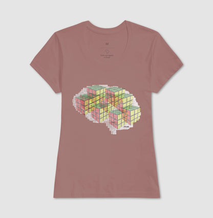 O Cérebro  com cubos mágicos - Camiseta Confort Masculina e Feminina