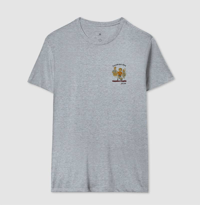 Futebol - Torcida que vibra, respeita e inspira (lateral superior)  - Camiseta Masculina(clássica) Feminina (baby look)