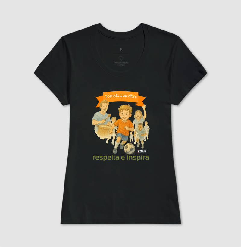 Futebol - Torcida que vibra (central grande) - Camiseta Masculina(clássica) e Feminina (baby look)