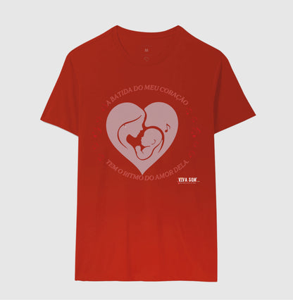 Mãe: A batida do coração - central -  Camiseta e Baby Look Confort M e F