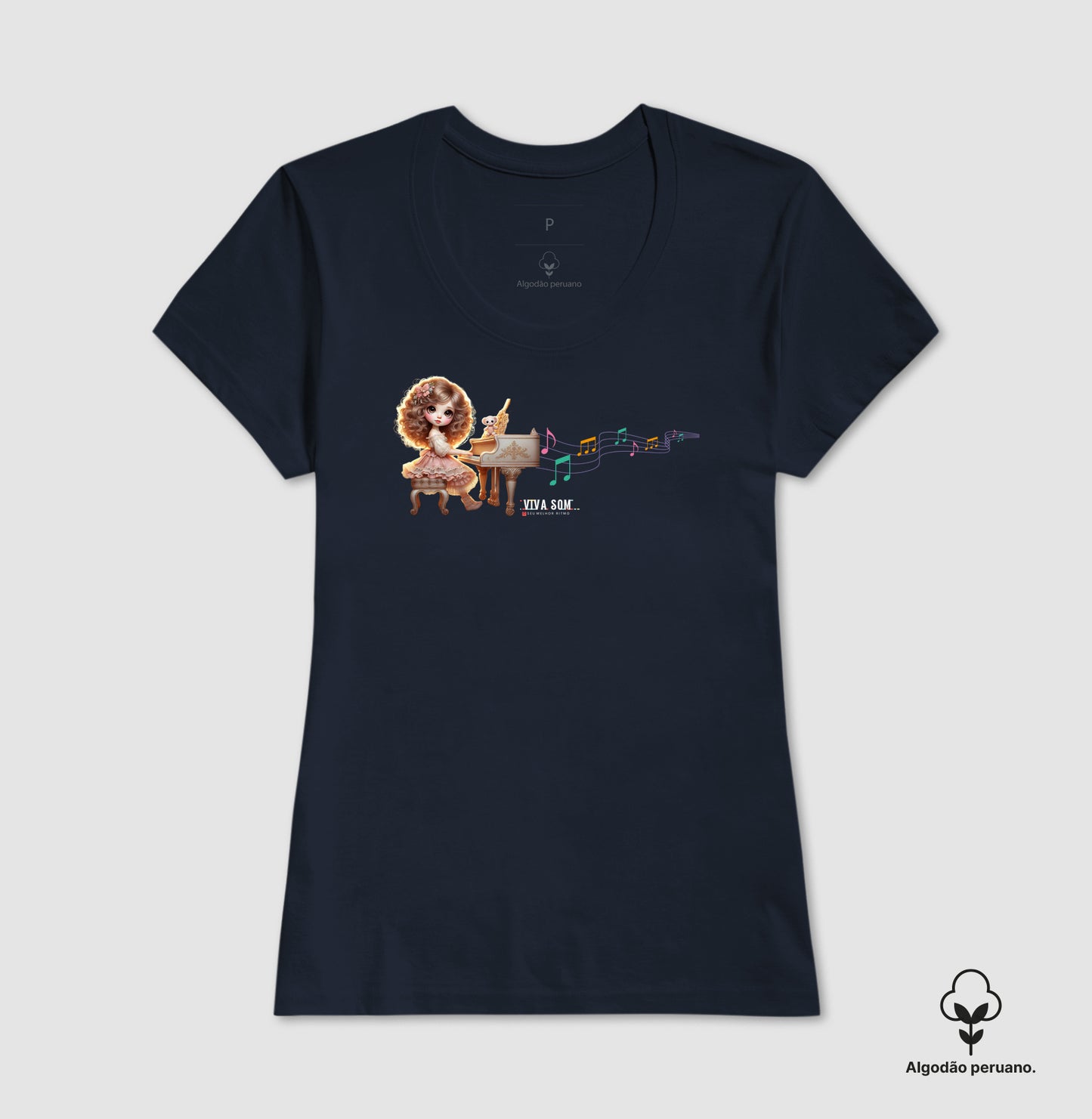 Boneca Pianista - Camiseta Confort Feminina e Masculina 497146