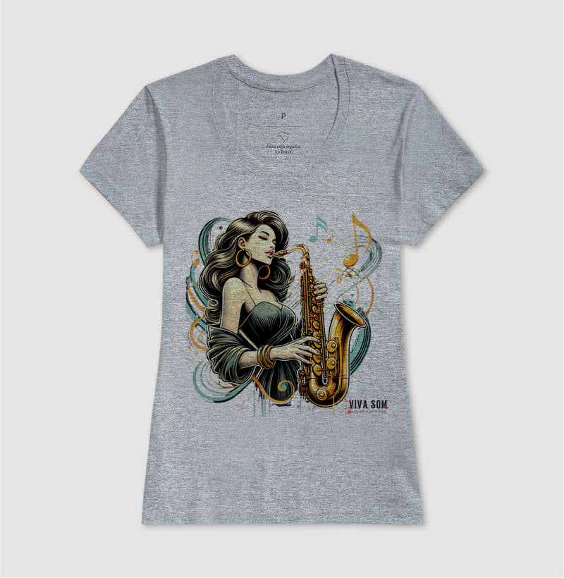 Jazz e Sax - Camiseta Confort Masculina e feminina
