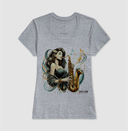 Jazz e Sax - Camiseta Confort Masculina e feminina