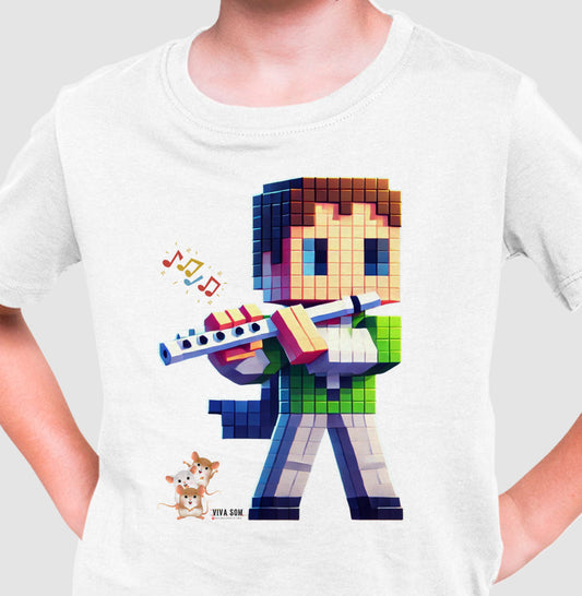 Flautista No pixel - Camiseta Infantil