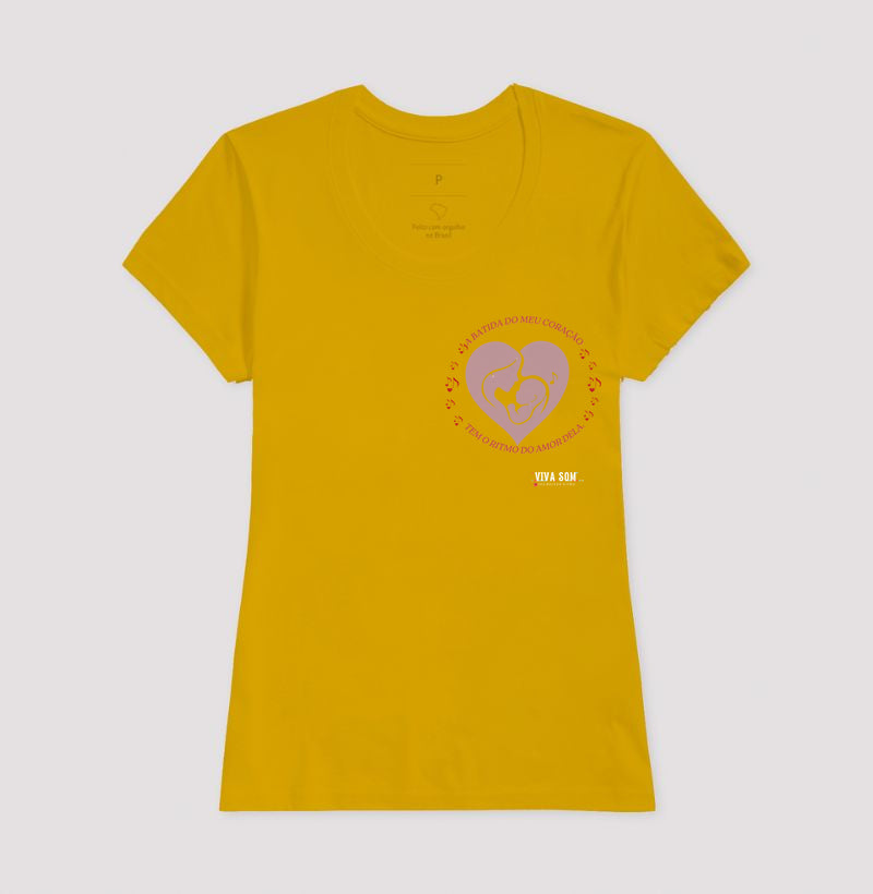 Mãe: Batida do Coração - Camiseta e Baby Look Confort M e F 497146