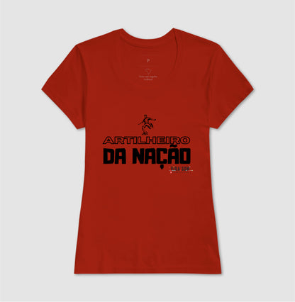 Futebl- Artilheiro da Nação (central) - Camiseta Masculina(clássica) e Feminina (baby look)