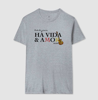Música vida e amor - Camiseta Confort Feminina e Masculina