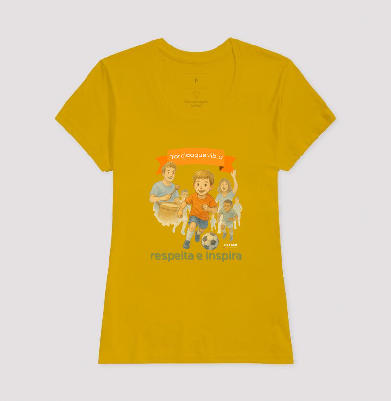 Futebol - Torcida que vibra (central grande) - Camiseta Masculina(clássica) e Feminina (baby look)
