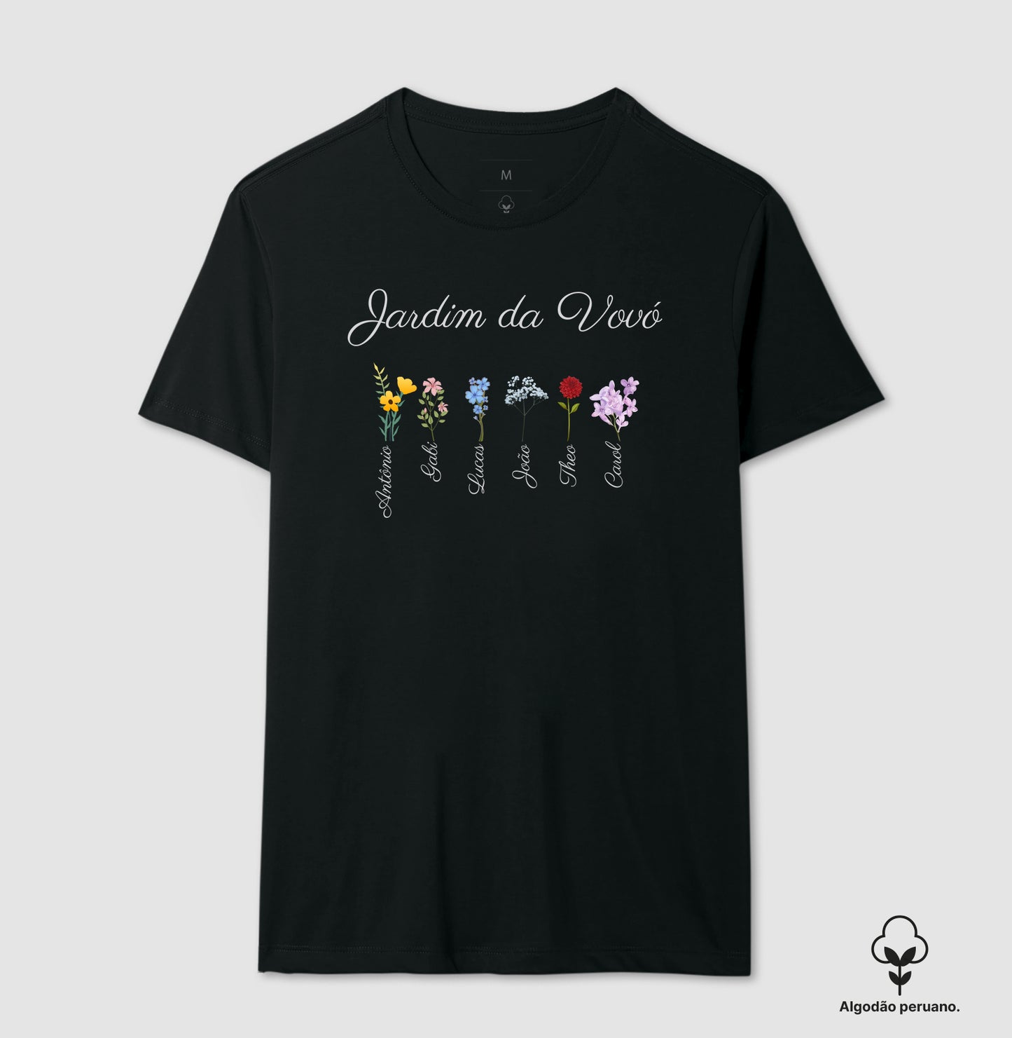 Vovó: o jardim (personalizada) - Camiseta e Baby Look (algodão peruano)