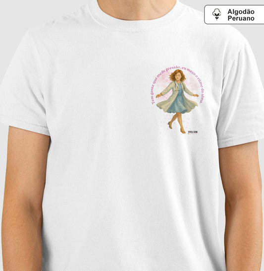 Médico mede a alma - Lateral Camiseta e Baby Look Algodão Peruano