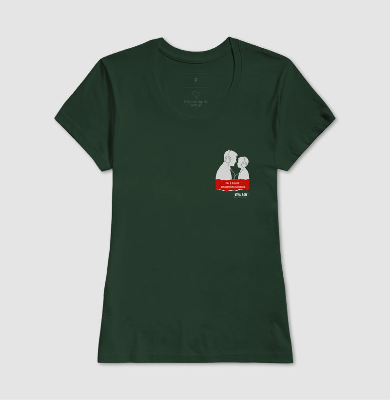 Pai e filho: em perfeita sintonia - Masculina (camiseta) e Feminina (baby look) - Confort