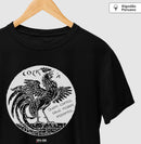 Galo Cantor “Quem Canta, Seus Males Espanta - Camiseta Algodão Peruano Clássica e Baby Look 497146