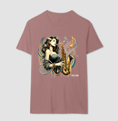 Jazz e Sax - Camiseta Confort Masculina e feminina