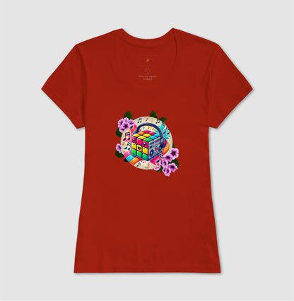 Cubo mágico na música - Camiseta confort feminina