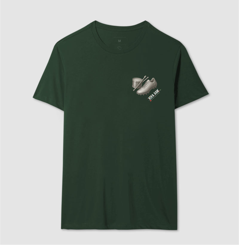 Futebol - Chuteira e tambor minimalista - Camiseta Masculina(clássica) Feminina (baby look)