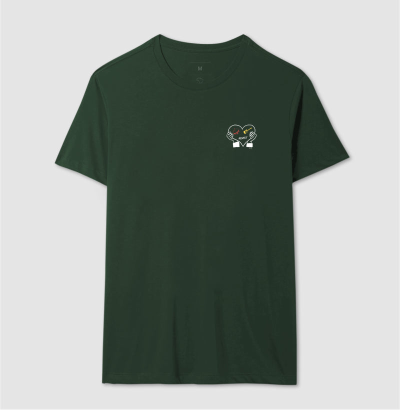 Meu coração tem respeito - Camiseta maculina e feminina confort