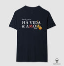 Música vida e amor - Camiseta Algodão Peruano Clássica e Baby Look 497146