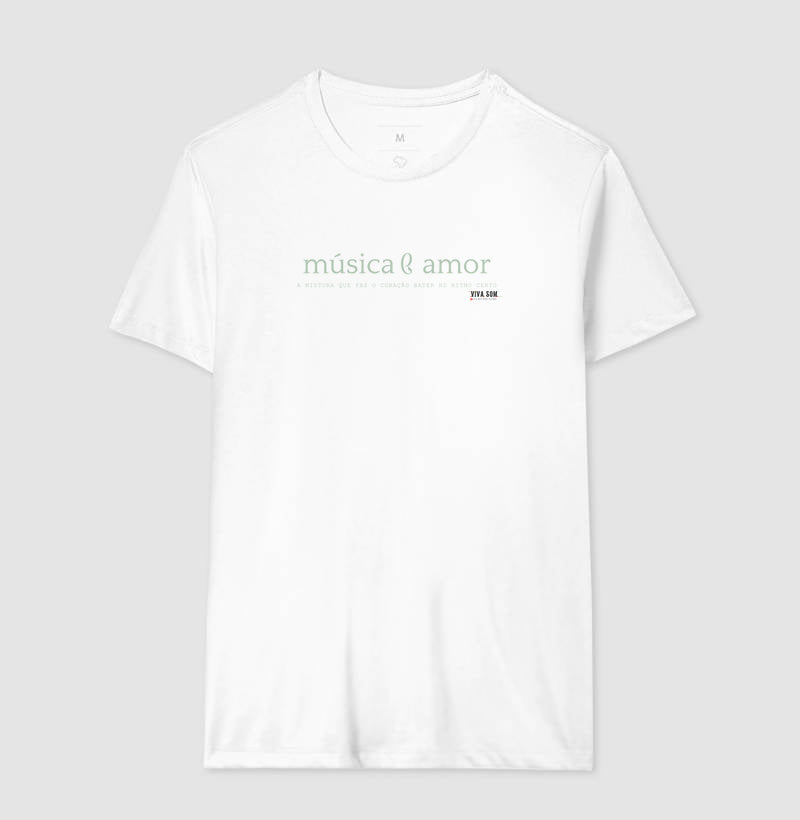 Música e Amor - Camiseta Confort Masculina e Feminina