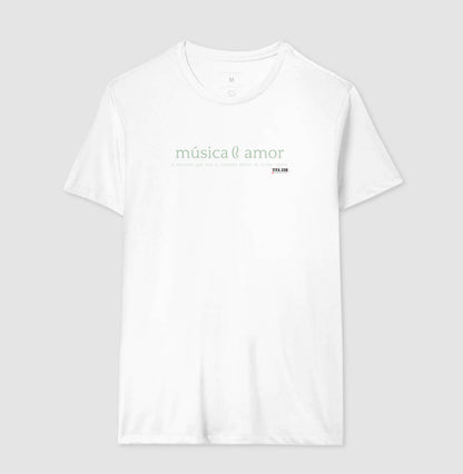Música e Amor - Camiseta Confort Masculina e Feminina